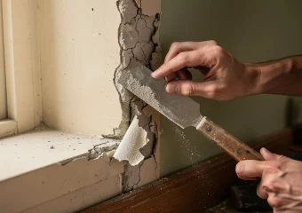 Afbrokkelende muur achter behang? Zo repareer je het zelf!
